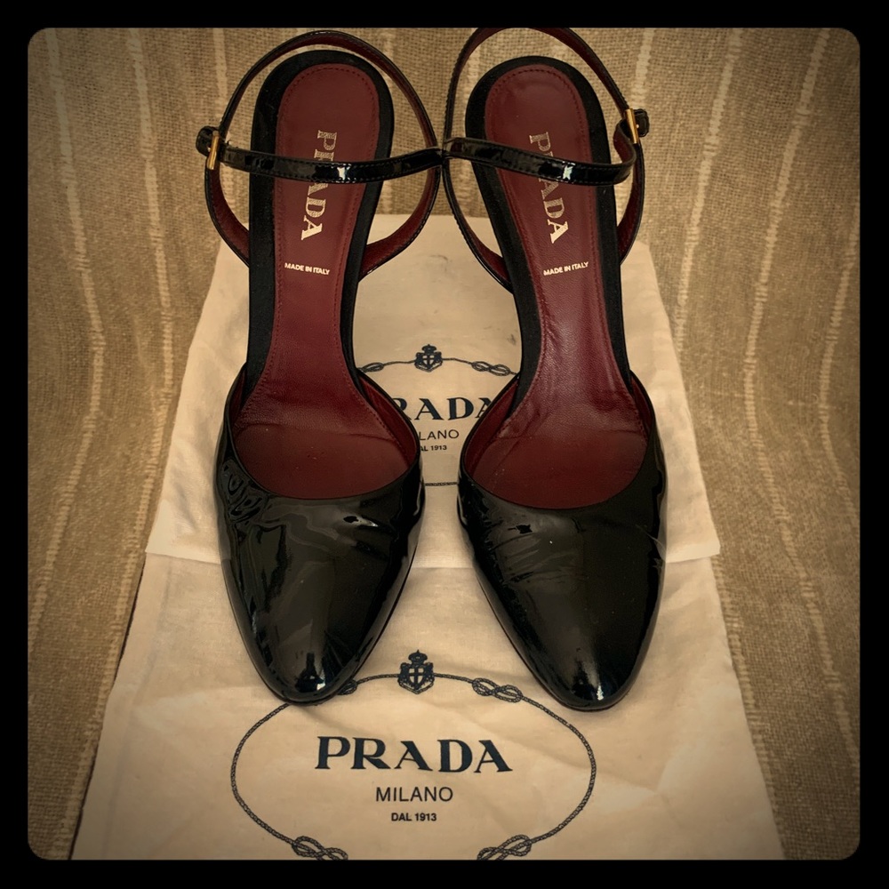 Prada Black Patent Leather Heels